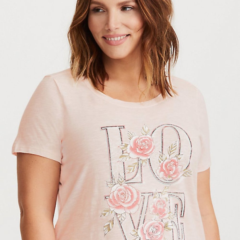 Torrid Women's Size 0 Top Blushing Pink T-Shirt